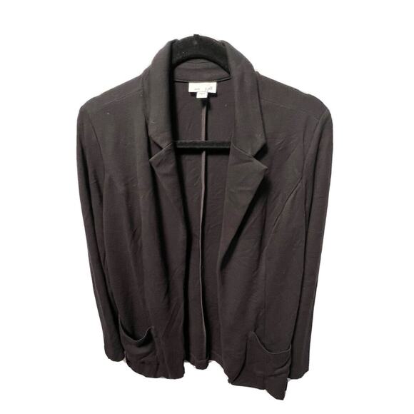 J. Jill Cardigan Jacket Size S Ponte Open Pocket Front Blazer Charcoal Black - Picture 1 of 6